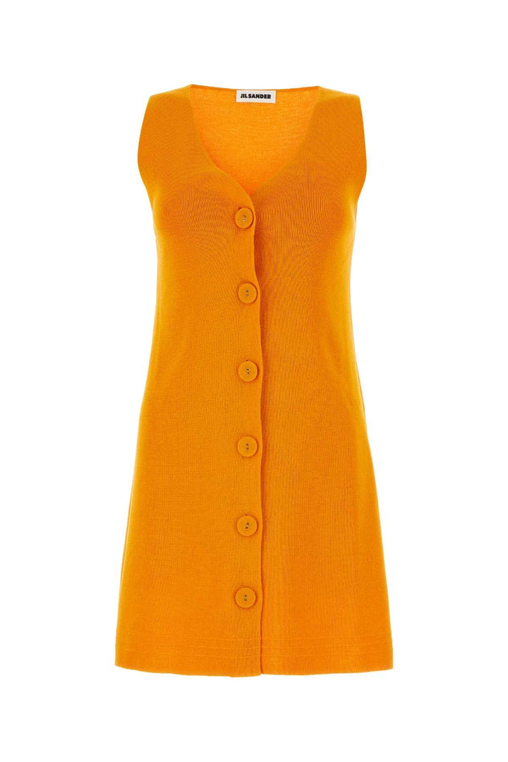 Jil Sander Women Orange Cotton Blend Dress