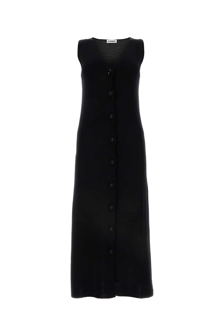 Jil Sander Women Black Stretch Cotton Blend Dress
