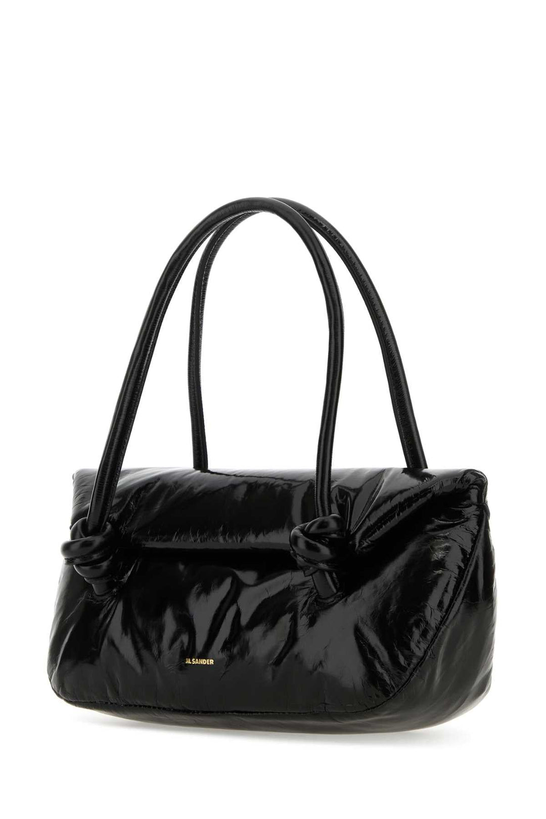 Jil Sander Women Black Leather Small Knot Handle Handbag