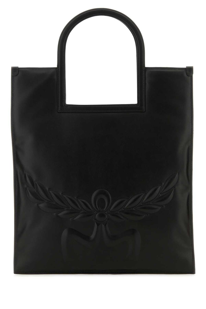 Mcm Women Black Nappa Leather Aren Shopping Bag