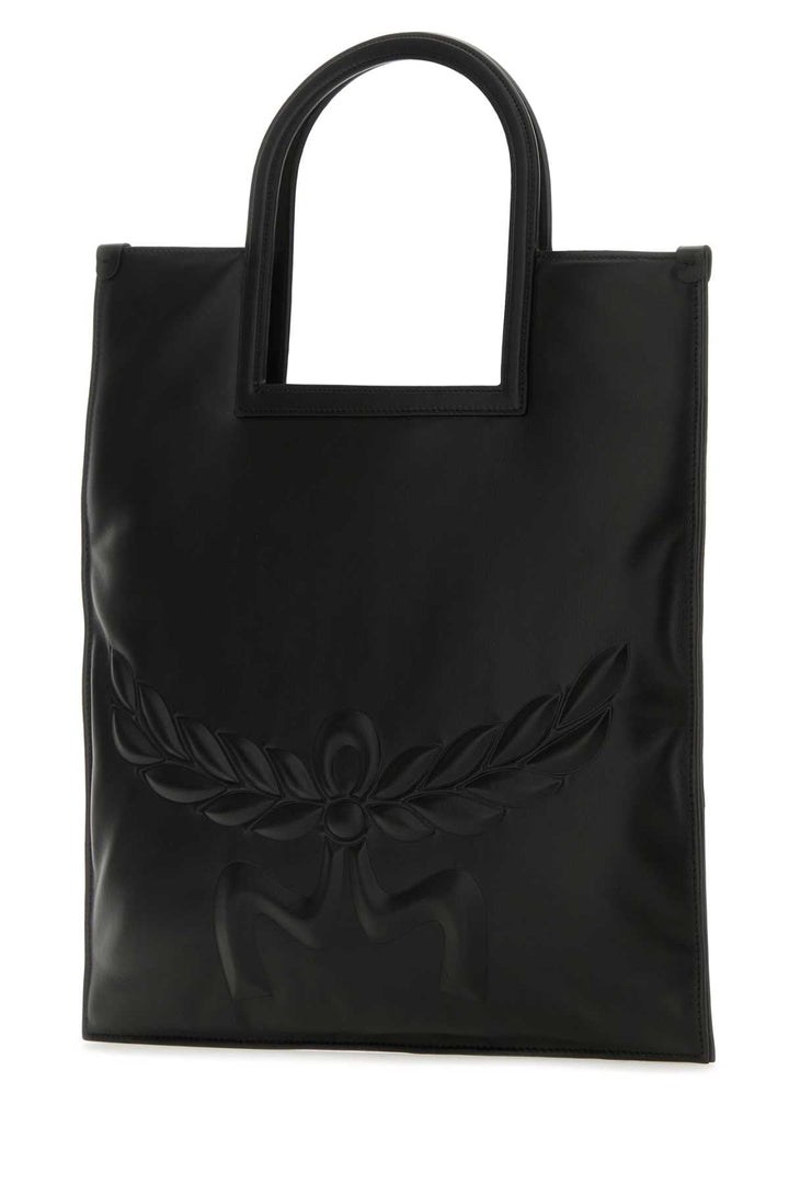 Mcm Women Black Nappa Leather Aren Shopping Bag