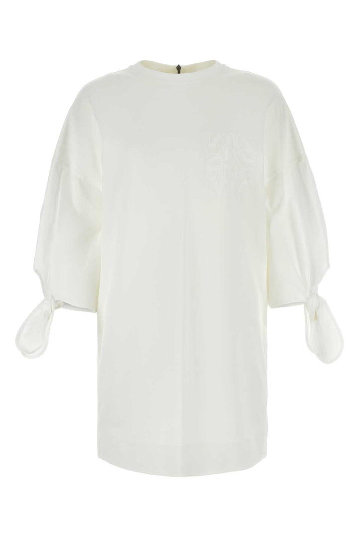 Max Mara Women White Stretch Nylon Blend Agora T-Shirt Mini Dress