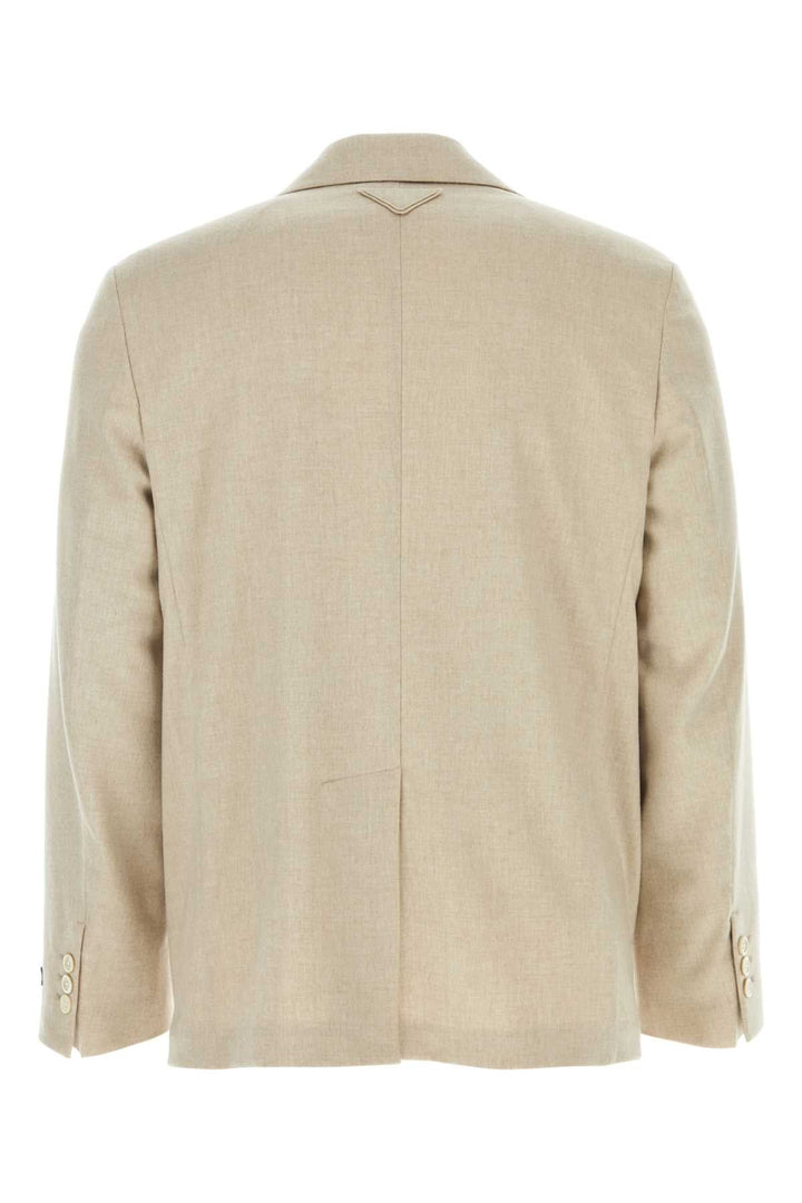 Prada Men Melange Sand Cashmere Blazer