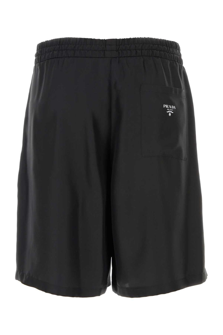 Prada Men Black Twill Bermuda Shorts