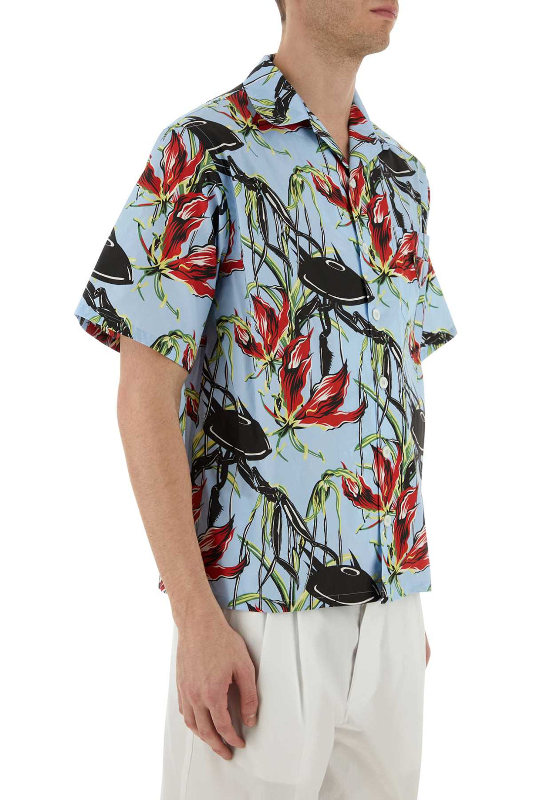 Prada Men Printed Poplin Shirt
