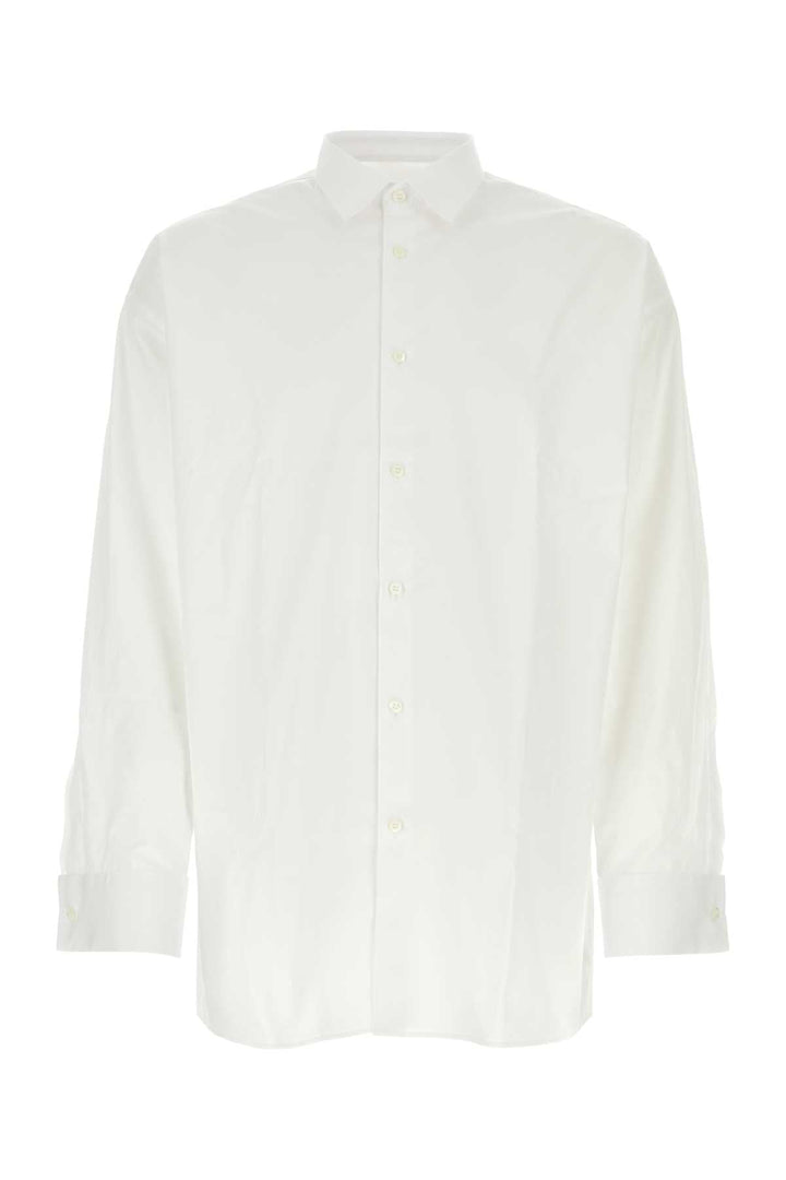 Prada Men White Poplin Shirt