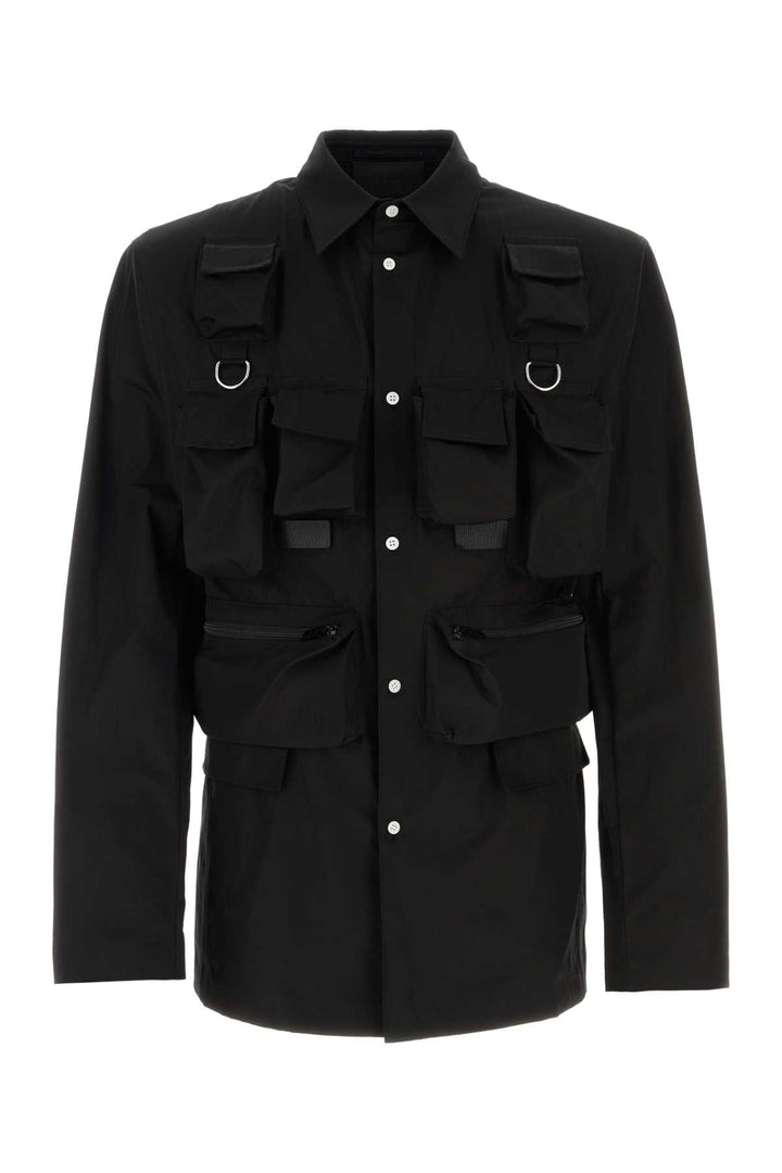 Prada Men Black Poplin Shirt