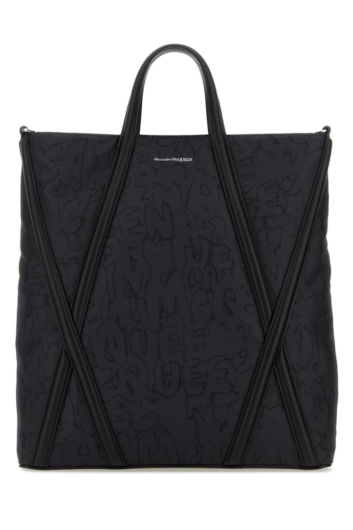 Alexander Mcqueen Men Black Nylon The Harness Shopping Bag