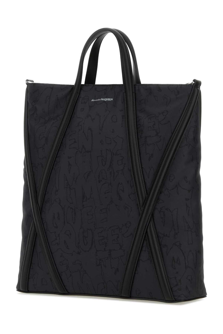 Alexander Mcqueen Men Black Nylon The Harness Shopping Bag