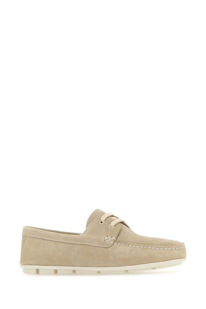 Prada Women Sand Suede Driver Loafers