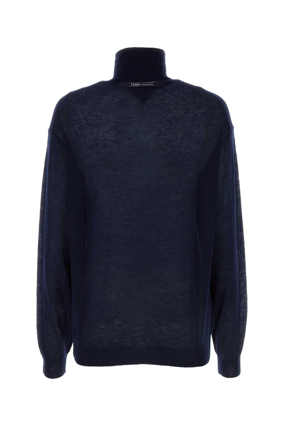 Prada Women Navy Blue Cashmere See-Through Sweater