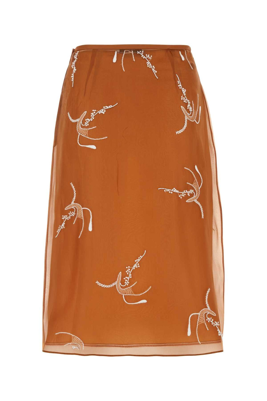Prada Women Copper Organza Skirt