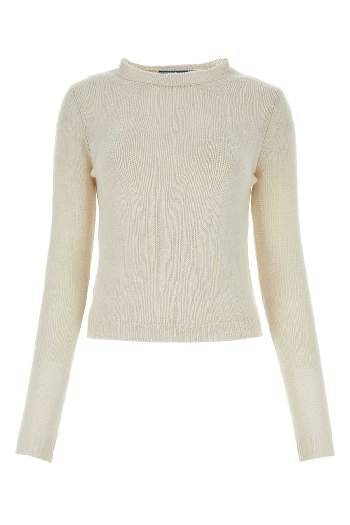 Prada Women Chalk Cashmere Sweater