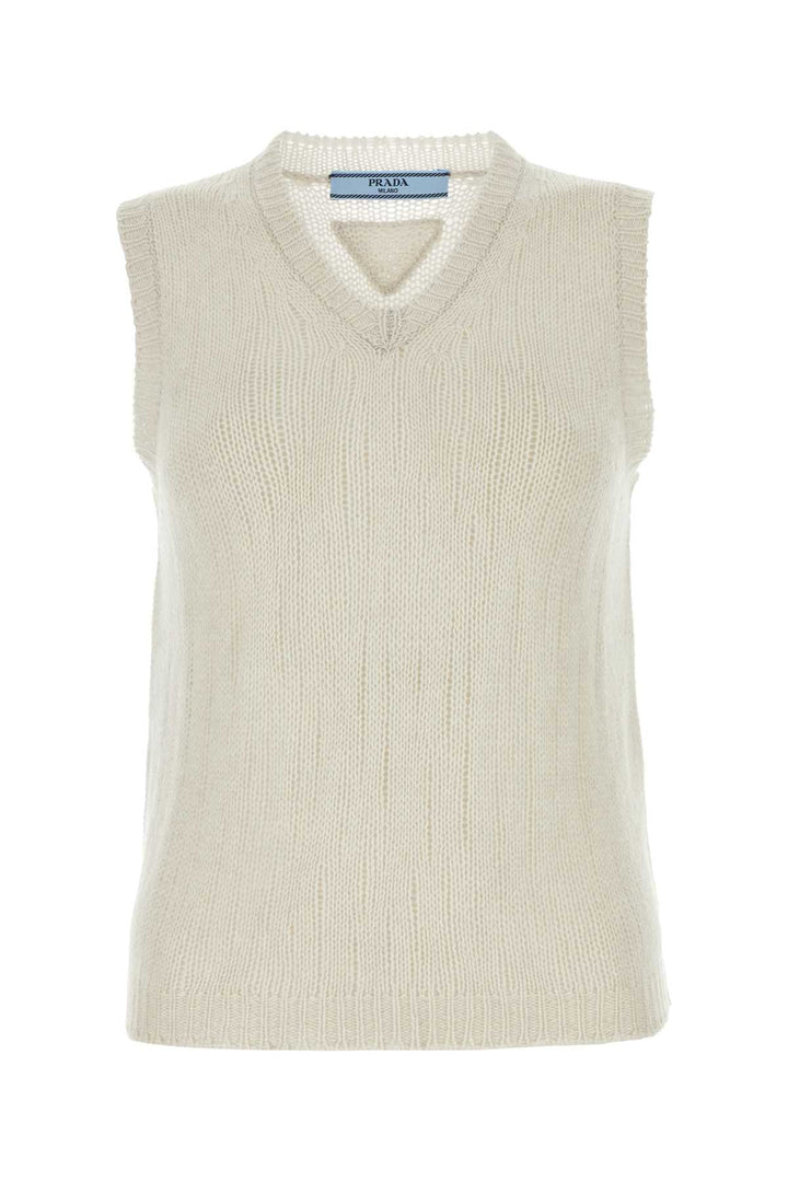 Prada Women Chalk Cashmere Vest