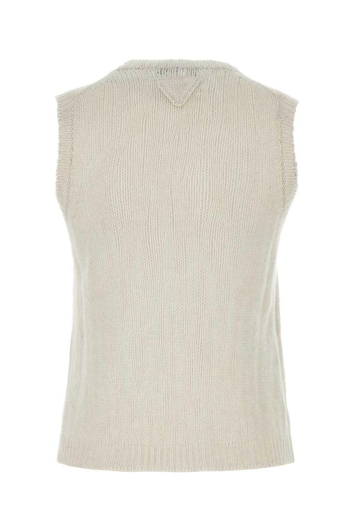 Prada Women Chalk Cashmere Vest