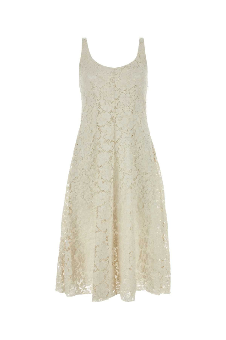 Prada Women Ivory Lace Dress