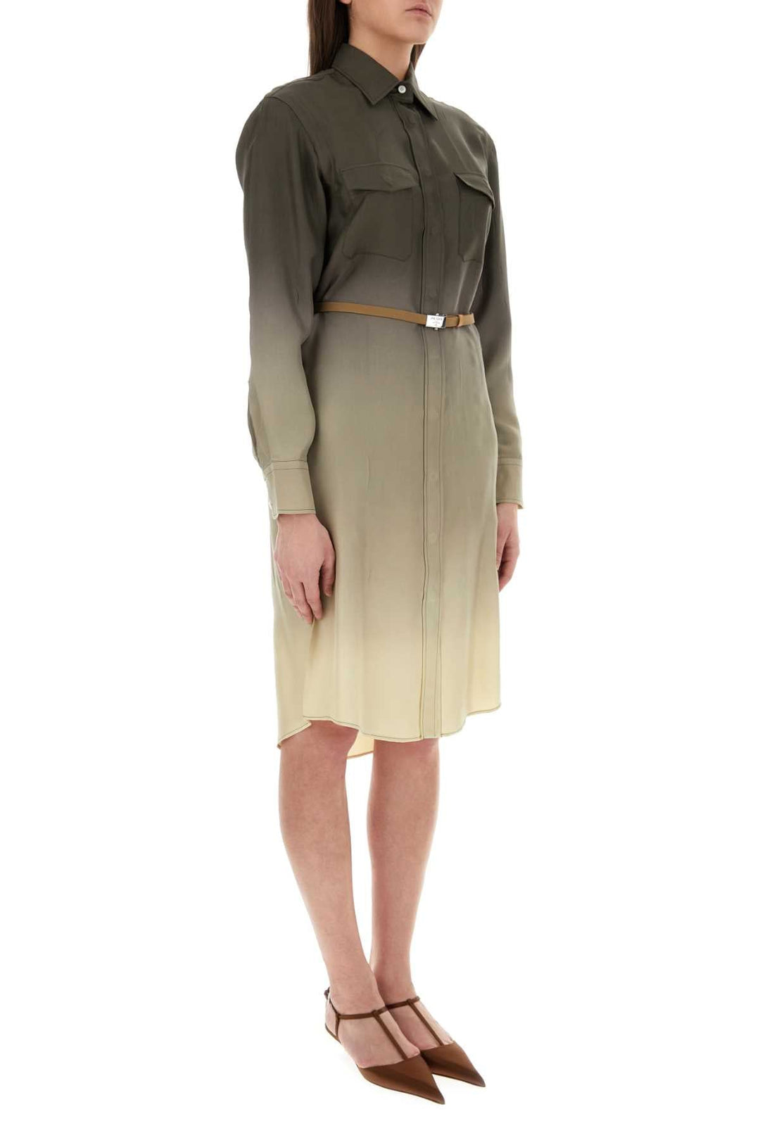 Prada Women Multicolor Twill Shirt Dress