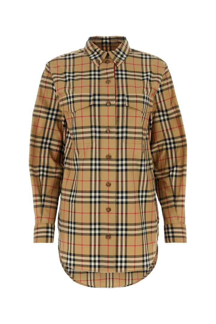 Burberry Women Embroidered Stretch Cotton Shirt