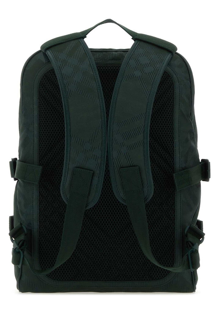 Burberry Men Bottle Green Nylon Blend Check Backpack