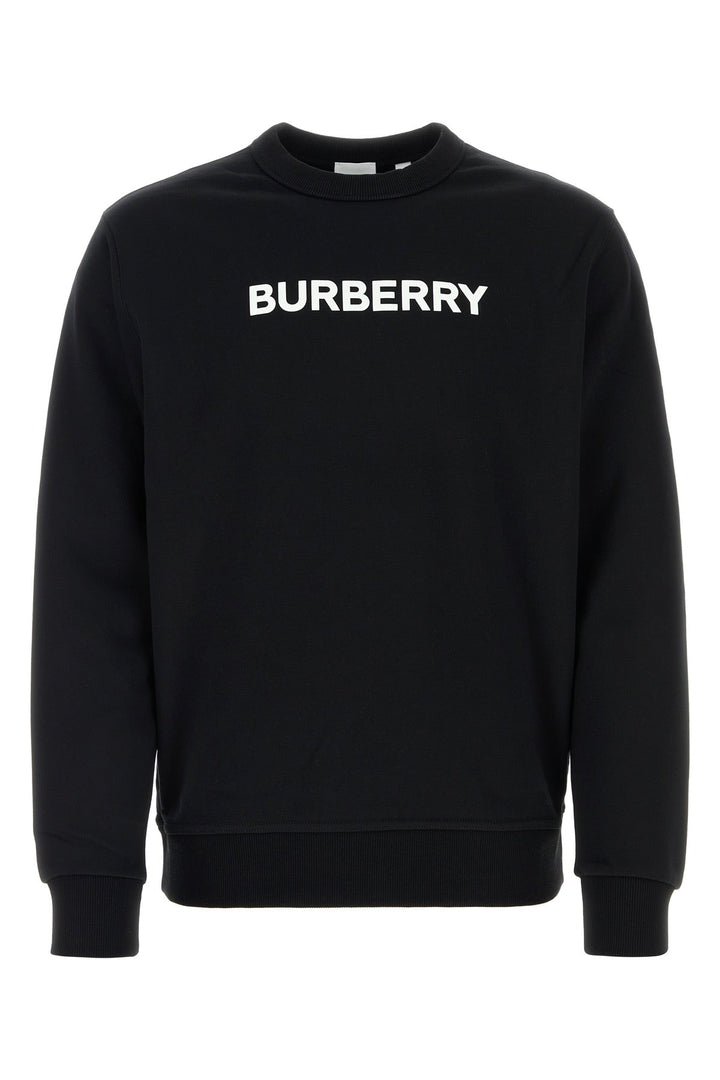 Burberry Men Black Stretch Cotton Oversize Sweater