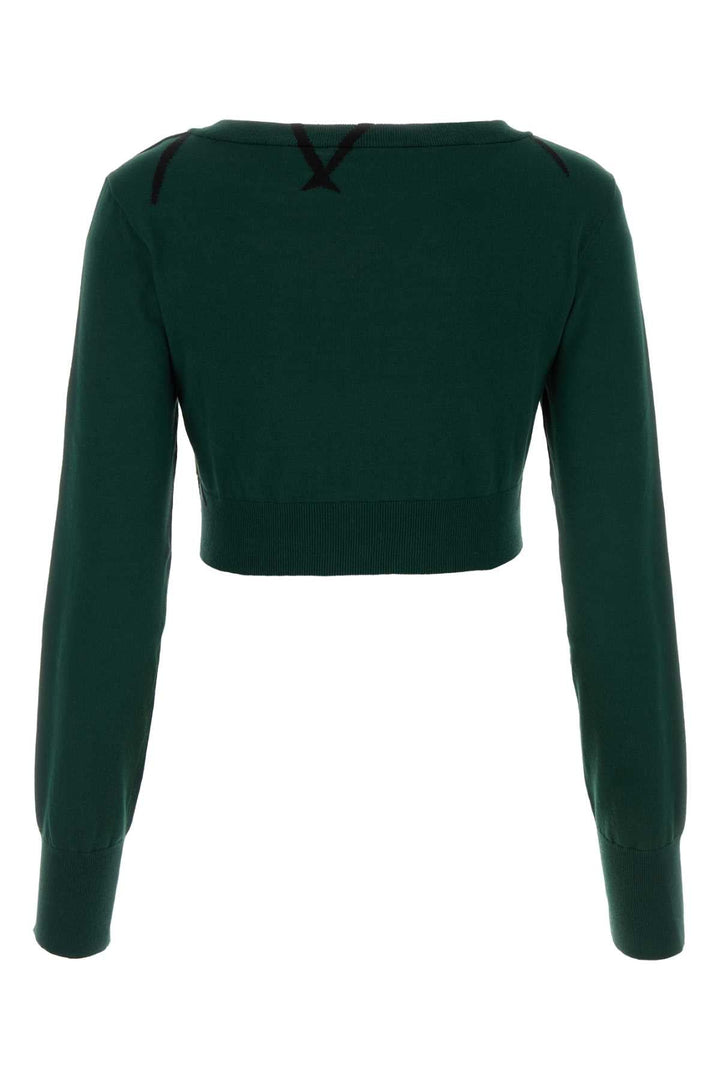 Burberry Women Bottle Green Cotton Sweater