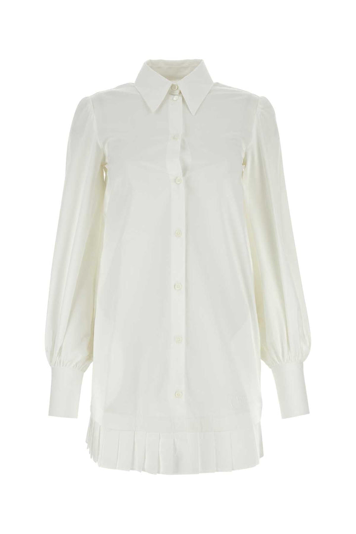 Off White Women White Poplin Shirt Mini Dress