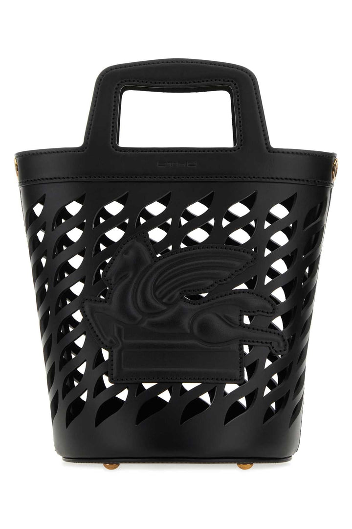 Etro Women Black Leather Coffa Bucket Bag