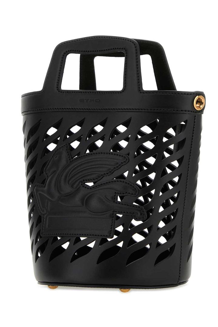 Etro Women Black Leather Coffa Bucket Bag