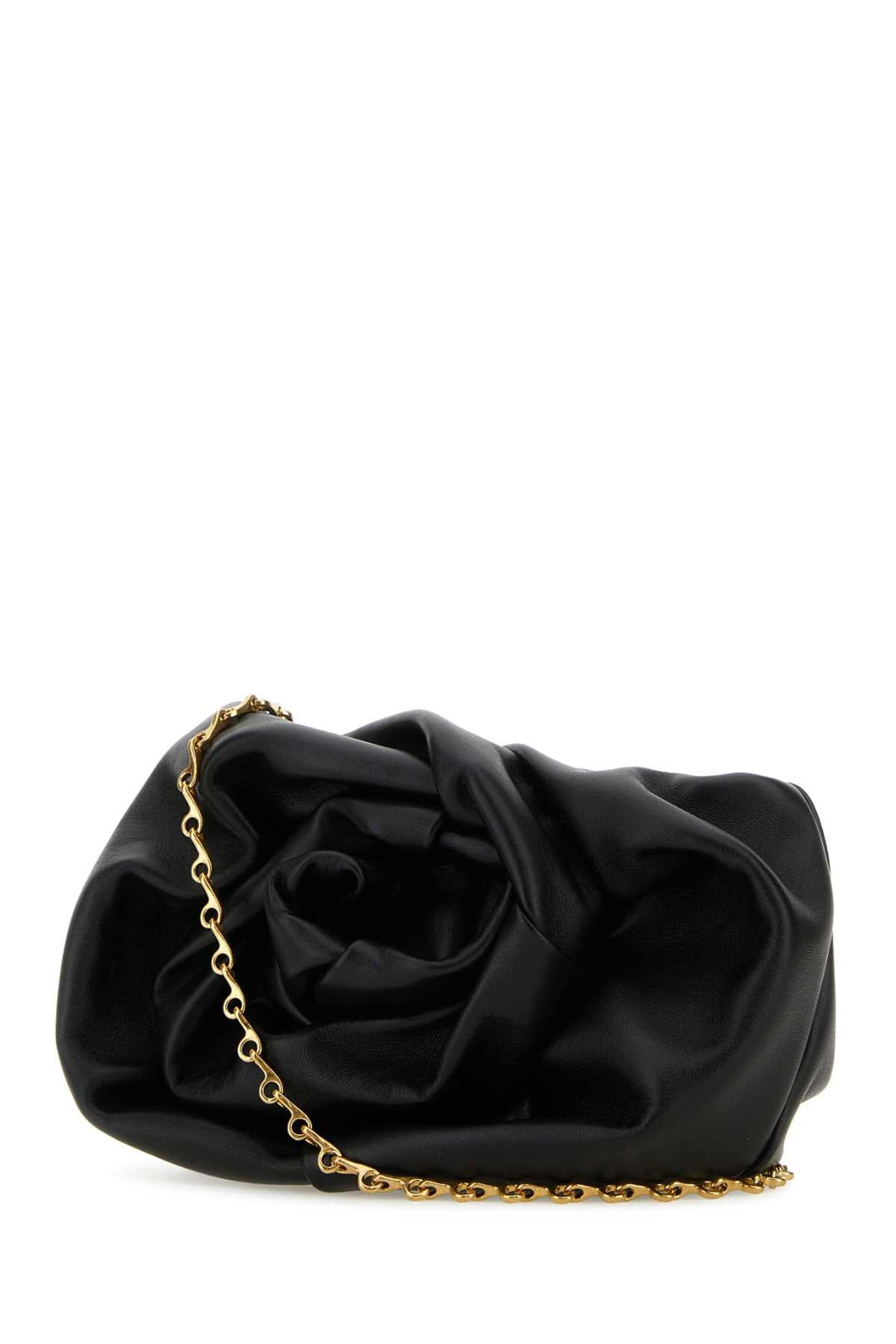 Burberry Women Black Nappa Leather Rose Clutch
