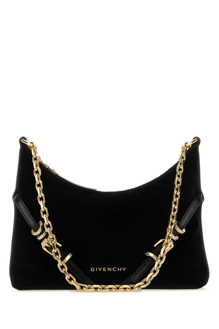 Givenchy Women Black Velvet Voyou Party Shoulder Bag
