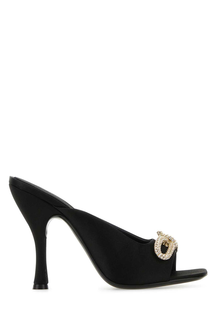 Salvatore Ferragamo Women Black Satin Mules