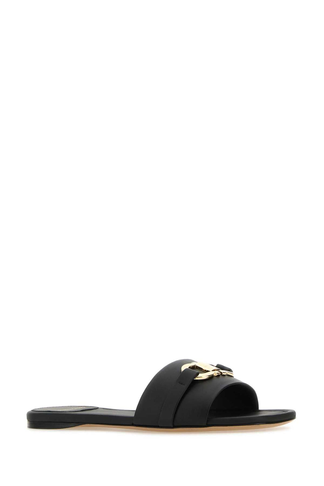 Salvatore Ferragamo Women Black Leather Gancini Slippers