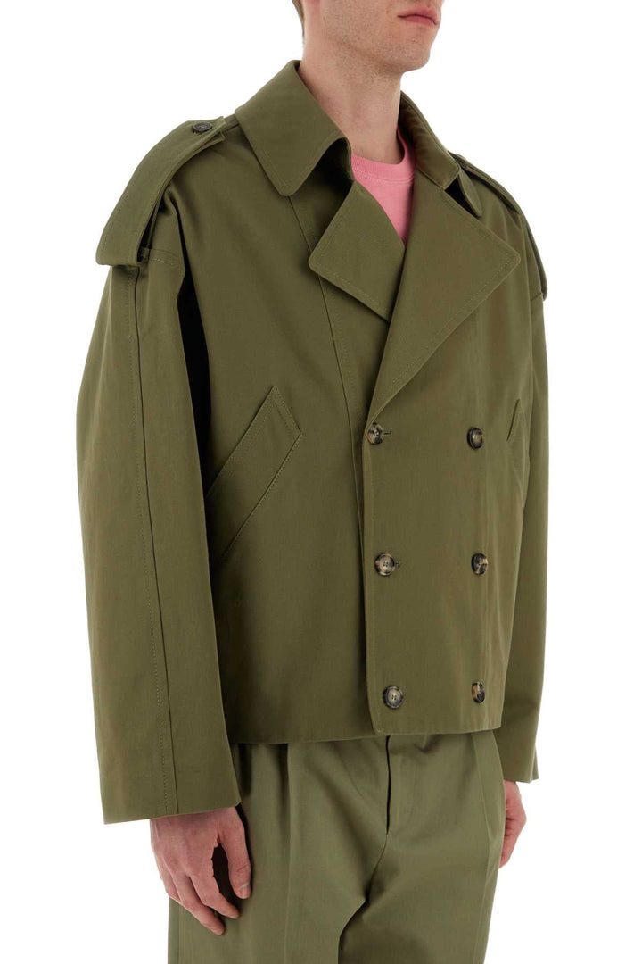 Loewe Men Green Cotton Trench Coat