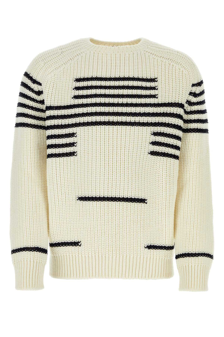 Loewe Men Ivory Wool Blend Sweater