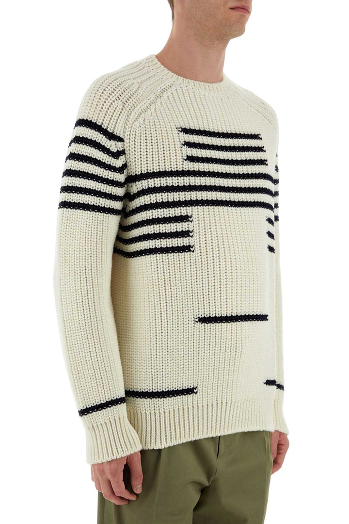 Loewe Men Ivory Wool Blend Sweater