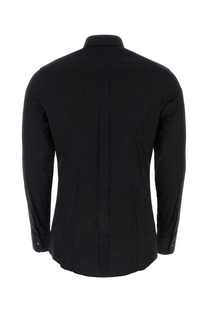 Dolce &amp; Gabbana Men Black Stretch Poplin Shirt