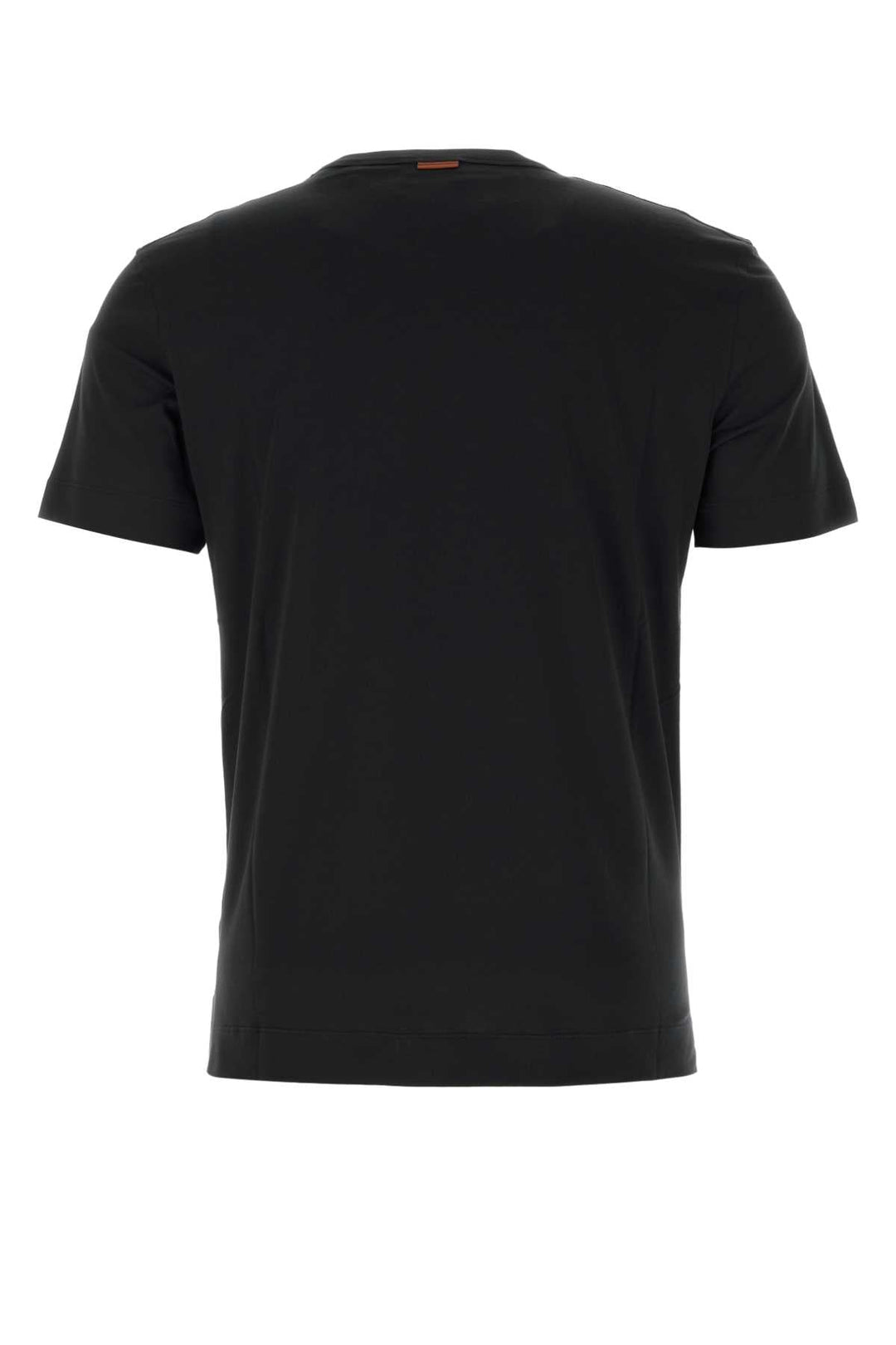 Zegna Men Black Cotton T-Shirt