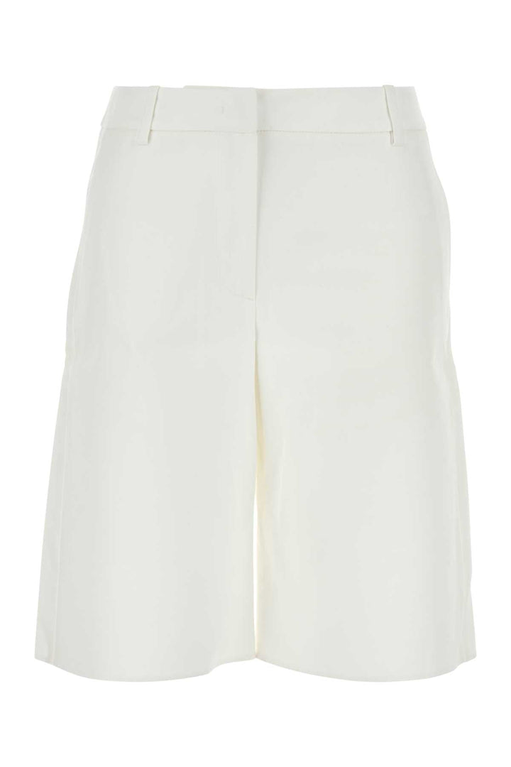 Valentino Garavani Women White Cotton Blend Shorts