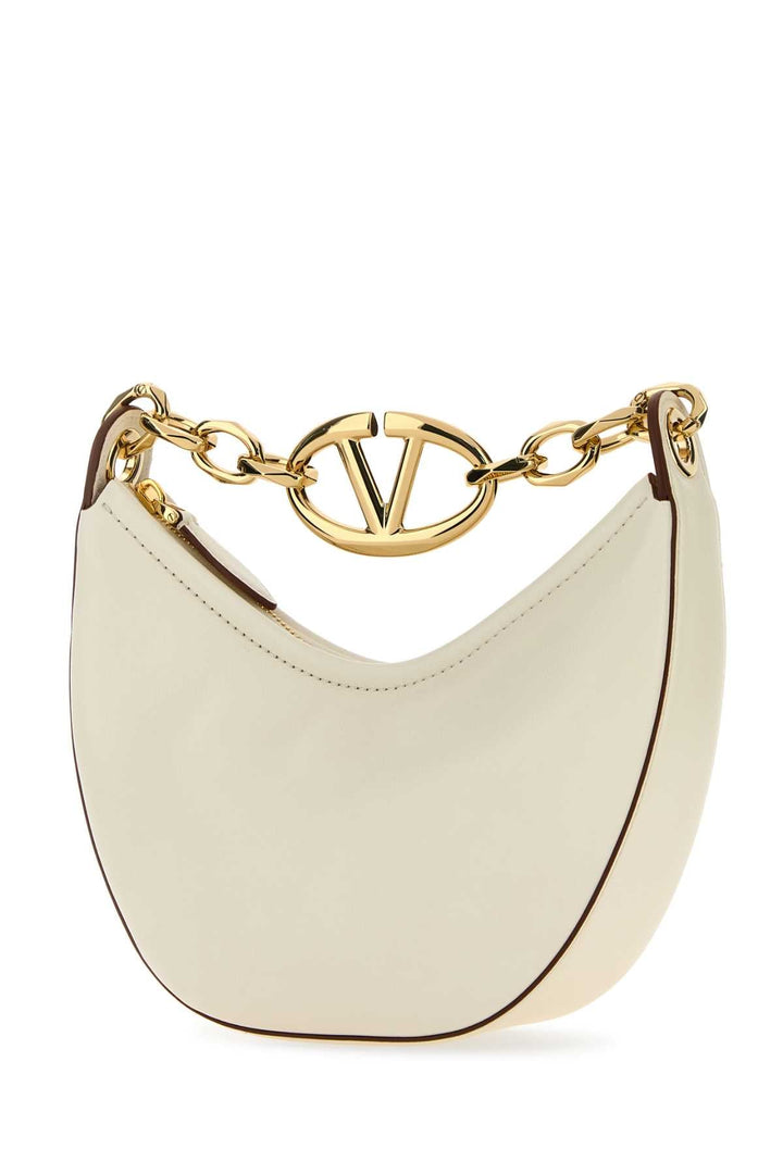 Valentino Garavani Women Ivory Leather Mini Hobo Vlogo Moon Handbag