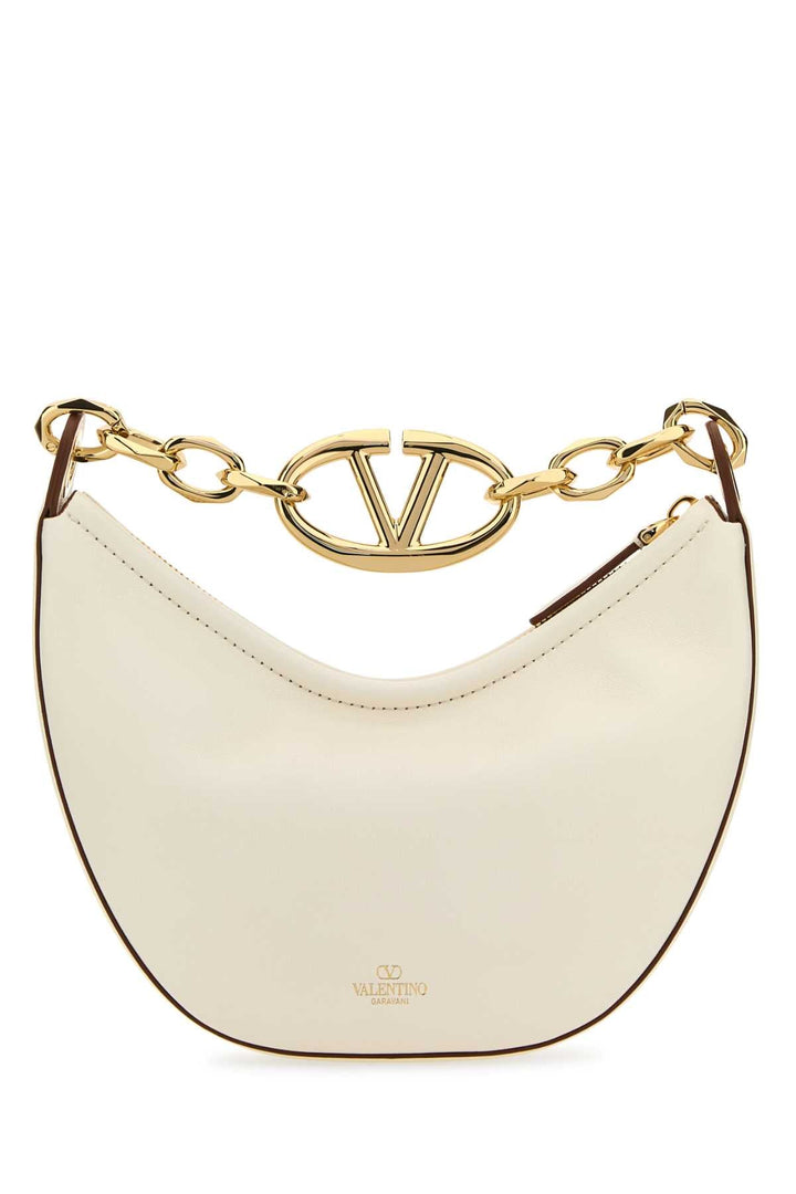 Valentino Garavani Women Ivory Leather Mini Hobo Vlogo Moon Handbag