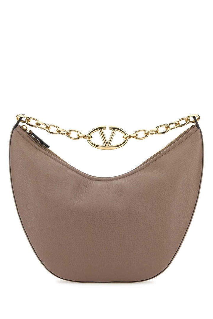 Valentino Garavani Women Antiqued Pink Leather Medium Hobo Vlogo Moon Shoulder Bag