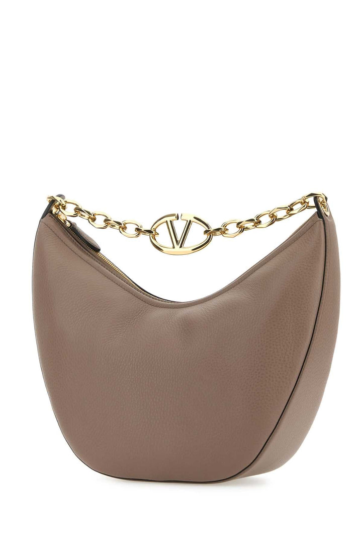 Valentino Garavani Women Antiqued Pink Leather Medium Hobo Vlogo Moon Shoulder Bag