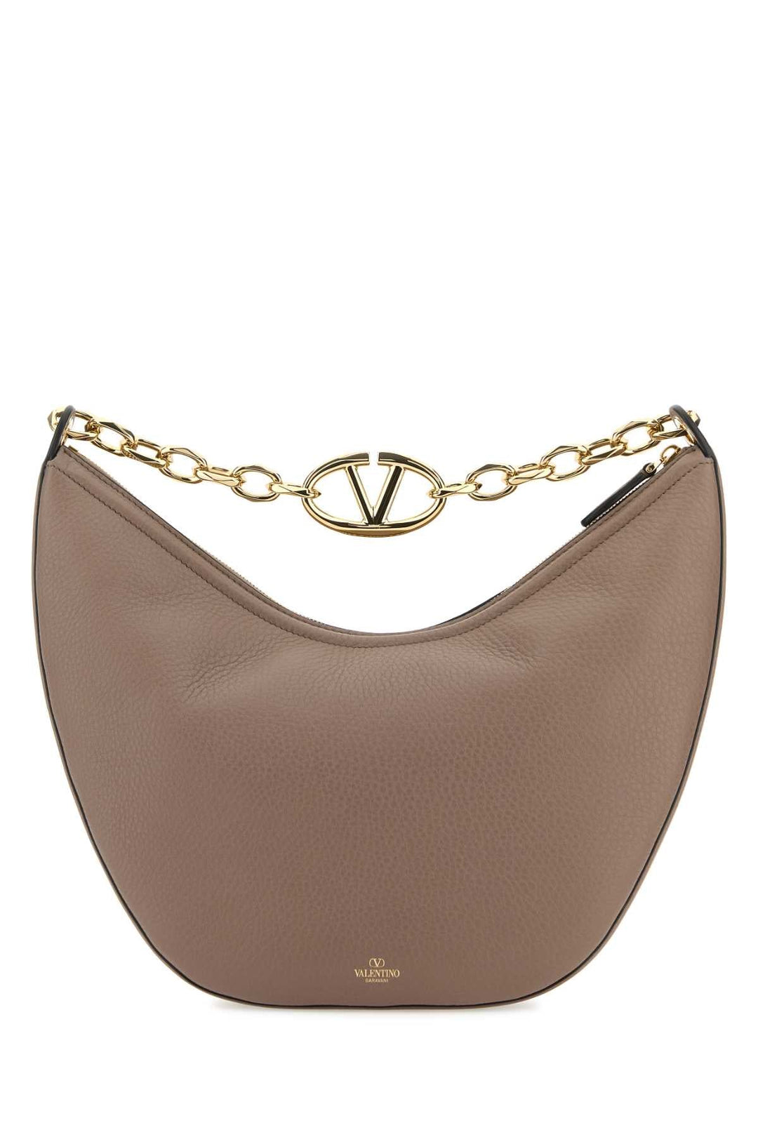 Valentino Garavani Women Antiqued Pink Leather Medium Hobo Vlogo Moon Shoulder Bag