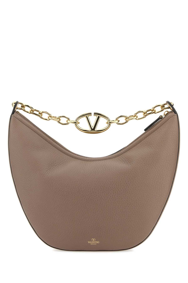 Valentino Garavani Women Antiqued Pink Leather Medium Hobo Vlogo Moon Shoulder Bag