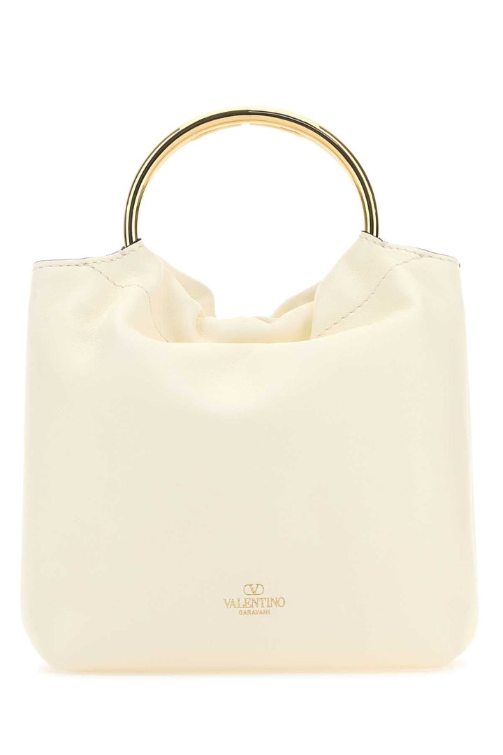 Valentino Garavani Women Ivory Leather Bucket Bag