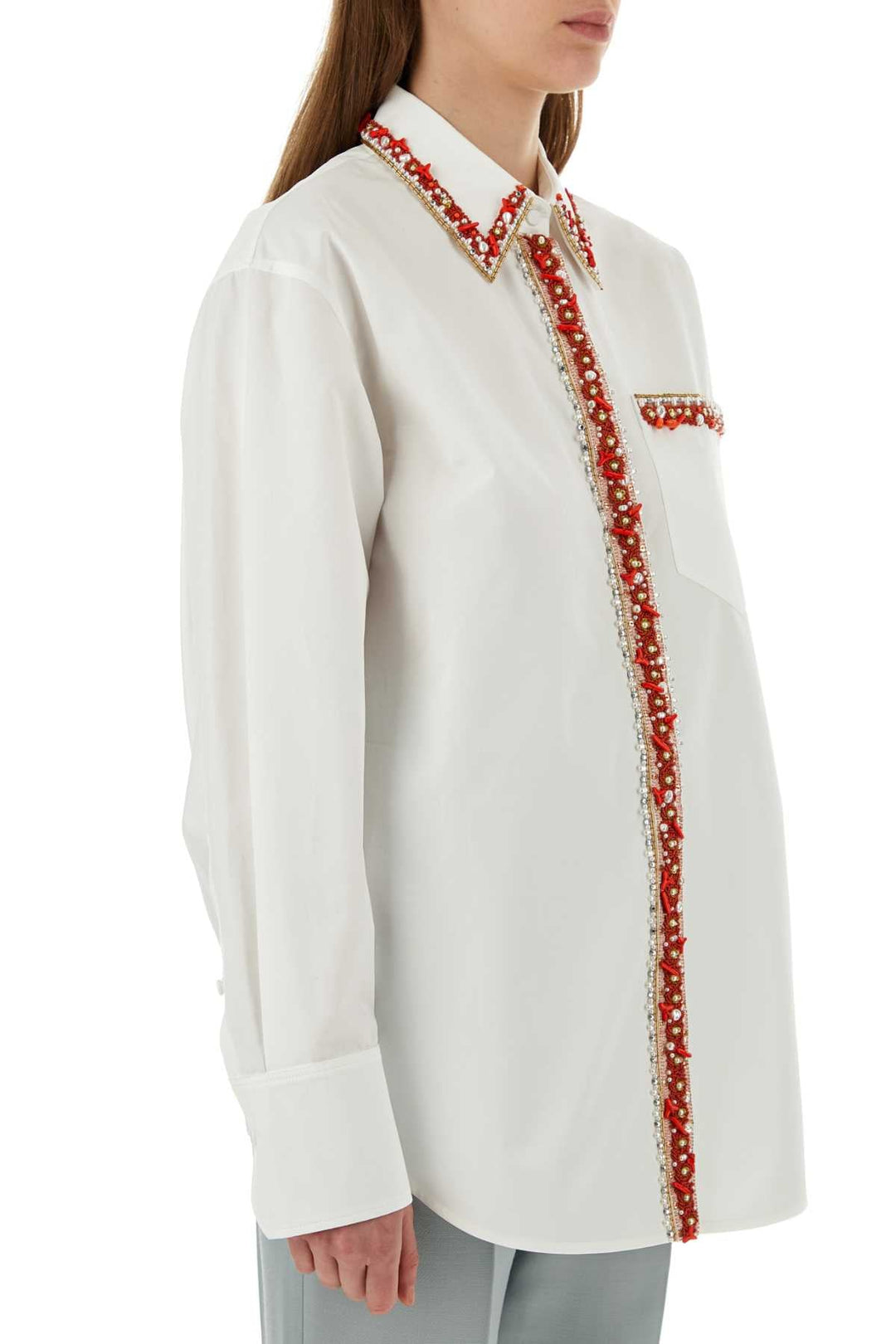 Valentino Garavani Women White Poplin Shirt