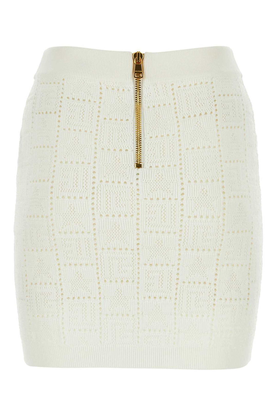 Balmain Women Ivory Viscose Blend Mini Skirt