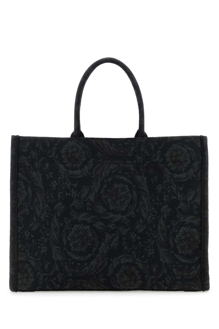 Versace Women Embroidered Fabric Big Athena Shopping Bag