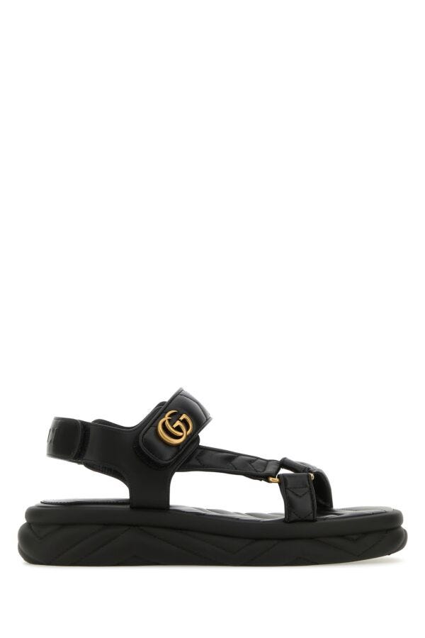 Gucci Women Double G Leather Sandals