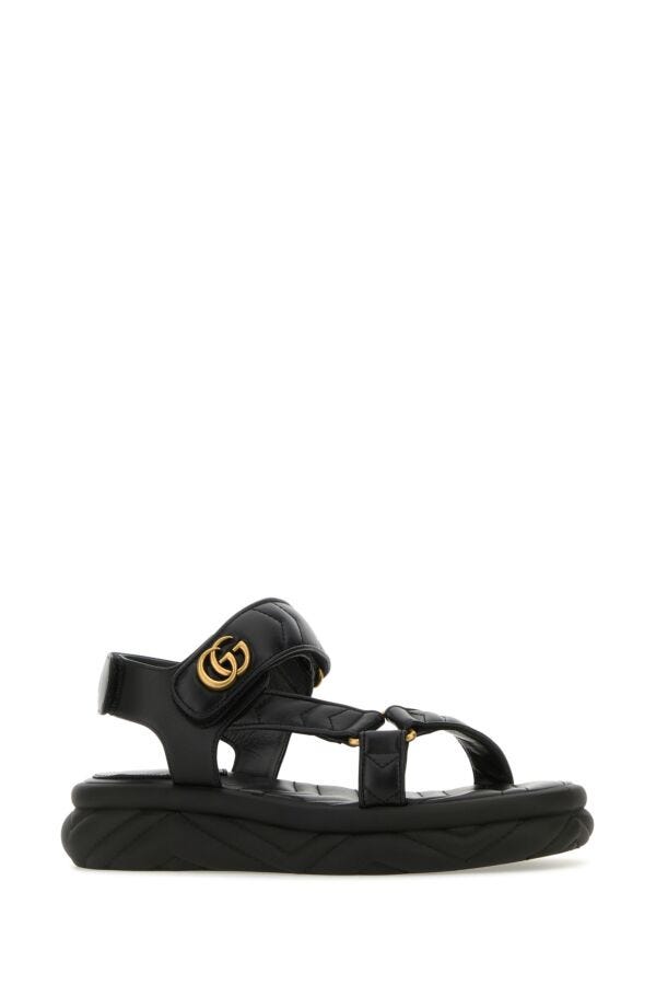 Gucci Women Double G Leather Sandals
